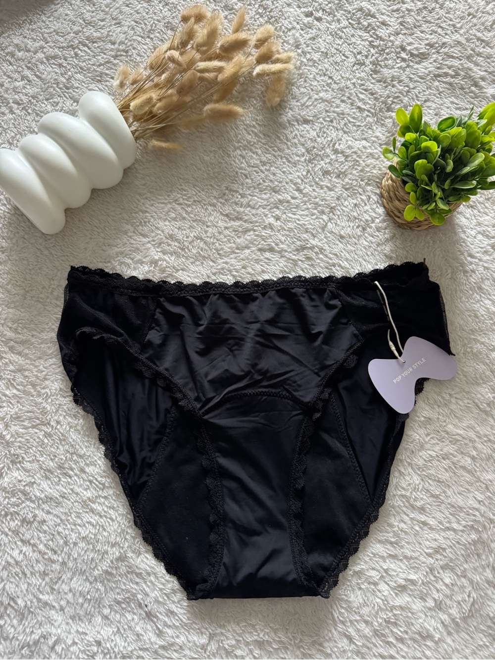 NEW Pop Your Style Black Period Underwear High-Waisted xxl
